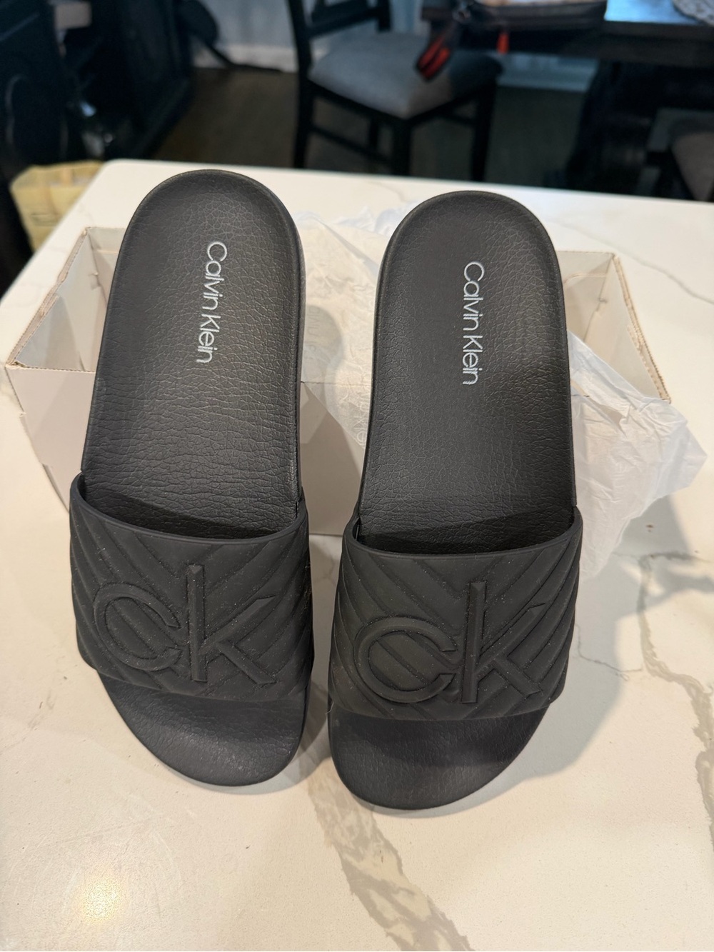Calvin Klein Women's Black Slide Slippers size 8